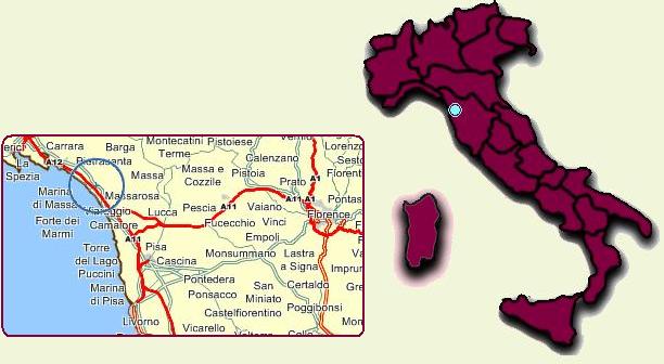 Cartina della Toscana per individuare dove siamo